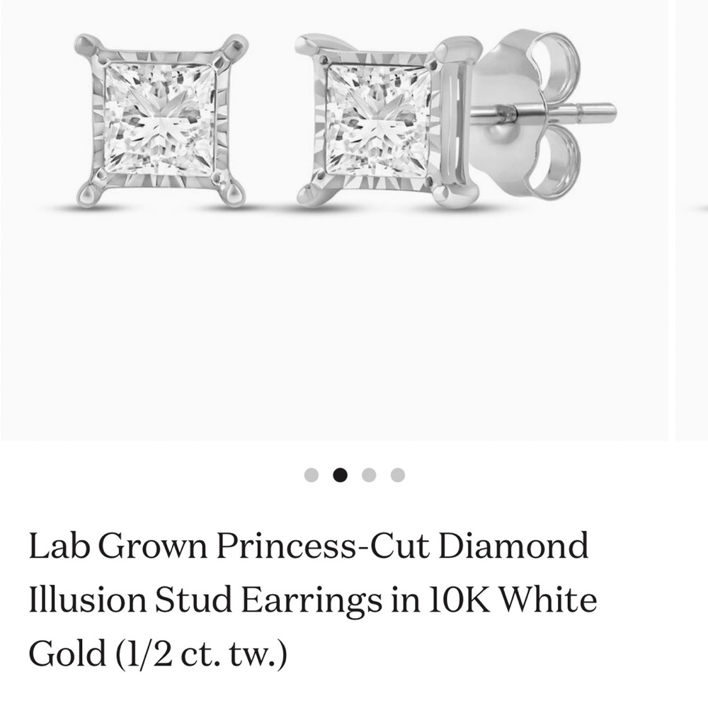 White Gold Diamond Illusion Stud Earrings